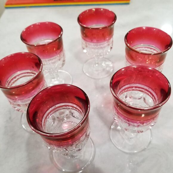 Indiana Glass Kings Crown Thumbprint coctail/highball/cordial glasses set of 6 - Picture 6 of 9